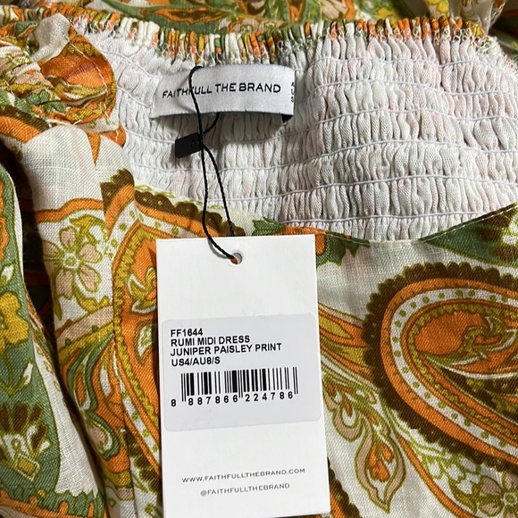 FAITHFULL Roomie Midi Dress - Juniper Paisley Print S - Picture 7 of 7